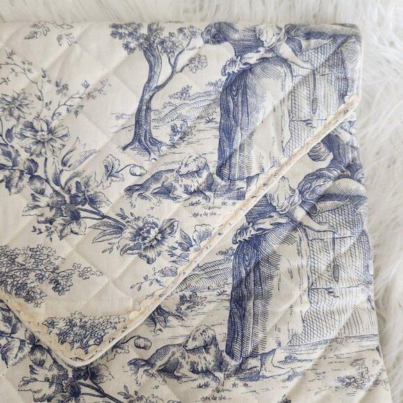 Vtg Eximious London Excellent Distinguished Emine Blue Toile Case‎ Makeup Pouch - Picture 12 of 16